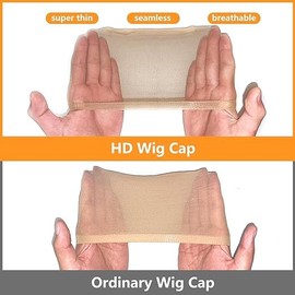 24 PCS HD Wig Cap, Wig Caps for Women, Wig Cap for Lace Front Wig, Stocking Caps for Wigs, Bald Cap for Wig, Brown, Invisible, Super Thin, Nylon, Transparent, Elastic Wig Cap (12 Packs)