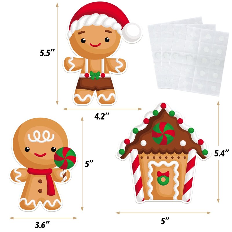 Fancy Land 45PCS Gingerbread Cutouts Christmas Decoration Holiday Classroom School