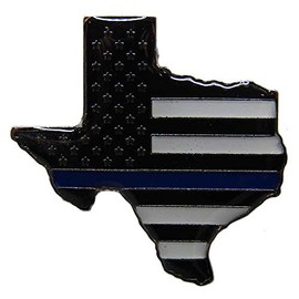 AES Wholesale Pack of 6 State of Texas USA Blue Line Police Law Enforcement Flag Bike Hat Cap Lapel Pin
