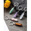 Sureio 5 Pieces Multicolor Crystals Stone Keychain Wire Wrapped Stones