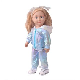 DUORUI Doll Clothes Dress Sport Casual Outfit Hooded Jacket for American Girl Doll 18 Inch