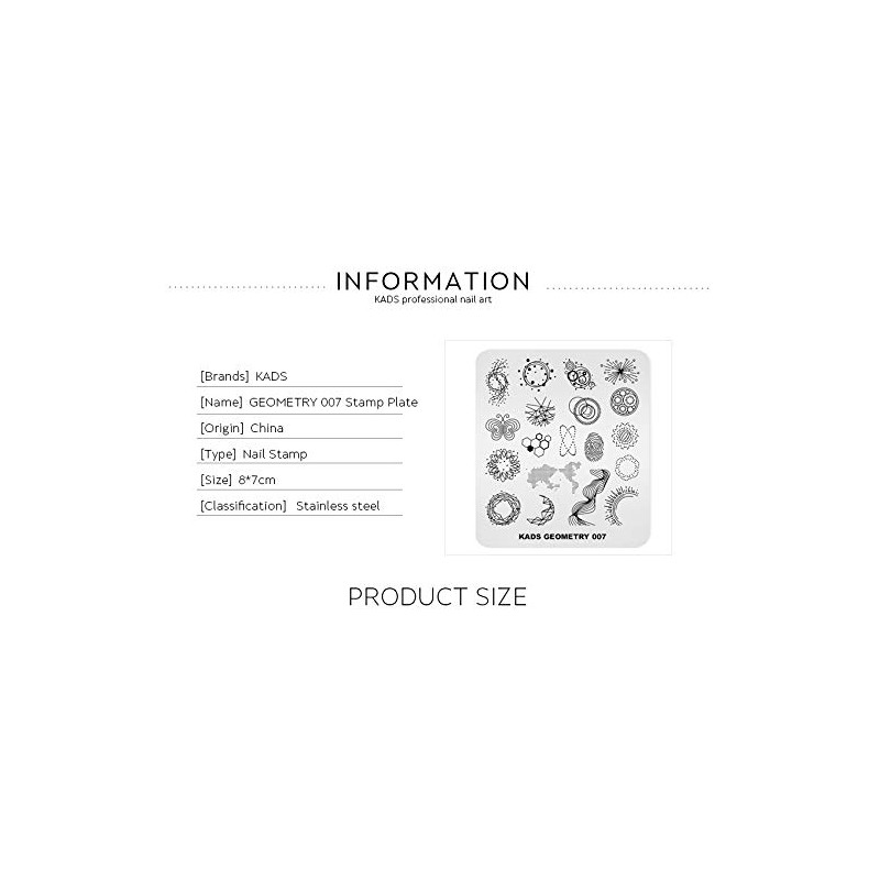 KADS Nail Stamping Plate Geometry Template Image Design Plates for