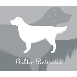 Golden Retriever Dog Sticker Premium Silhouette Gray Medium MK-2
