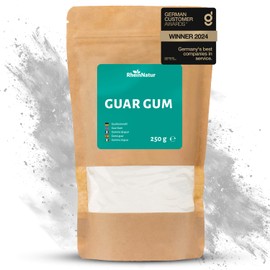 RheinNatur Guar Gum Powder 250 g - Guar Gum Powder as Natural Stabiliser for Ice Cream, Soups, Sauces - Vegetable Binding Agent & Thickener - Neutral in Taste & Vegan