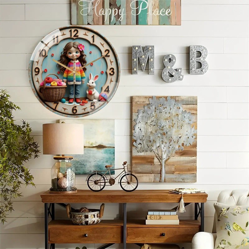 Library Silent Wall Clock 30x30cm Round Glass for Quiet Spacessheet