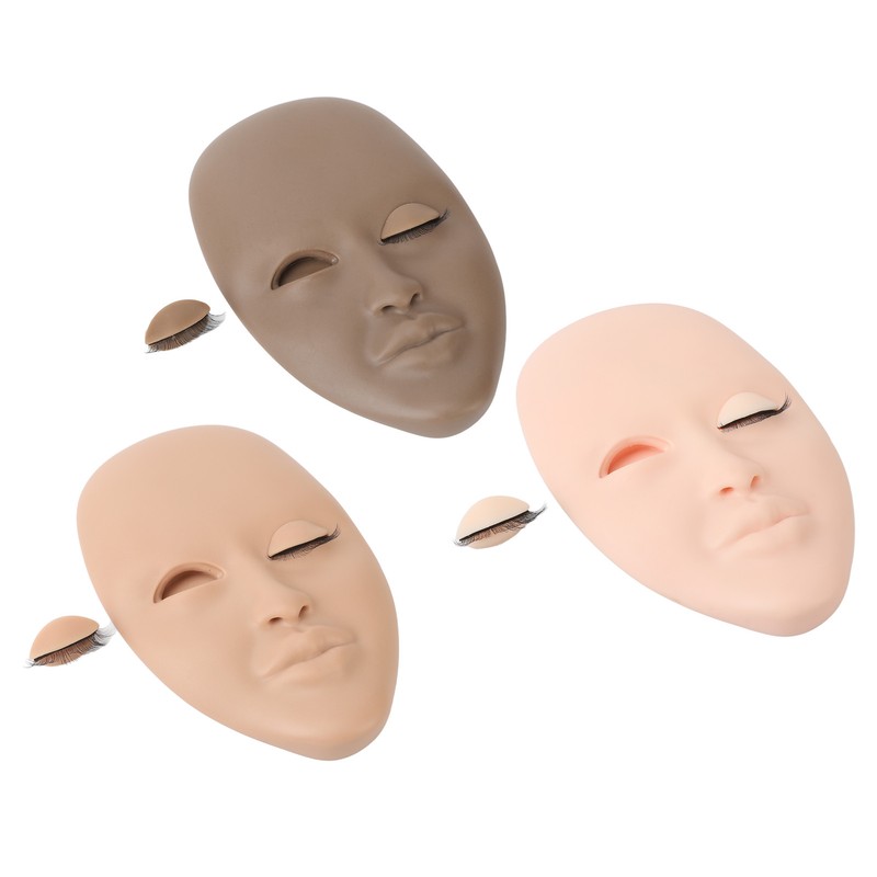 3pcs Eyelash Mannequin Head Lash Extension Training Practice Head with