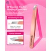 Expert Slant Tip Tweezers with Leather Case, GlamTweeler Sharp &