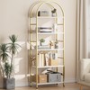 Shintenchi Bookshelf, Arched Bookshelf 5 Tier Bookcase, Tall Bookcase Shelf