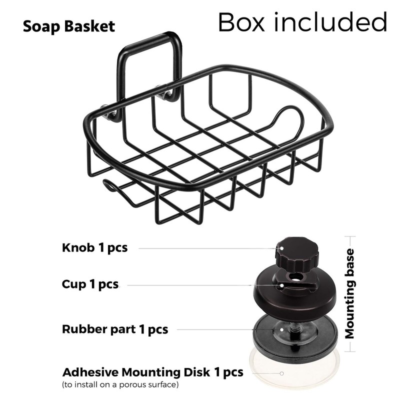 HASKO accessories Suction Soap Dish with Hooks | Powerful Vacuum