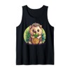 Pineapple Hedgehog Pineapple Lover Drawing Animal Art Tank Top