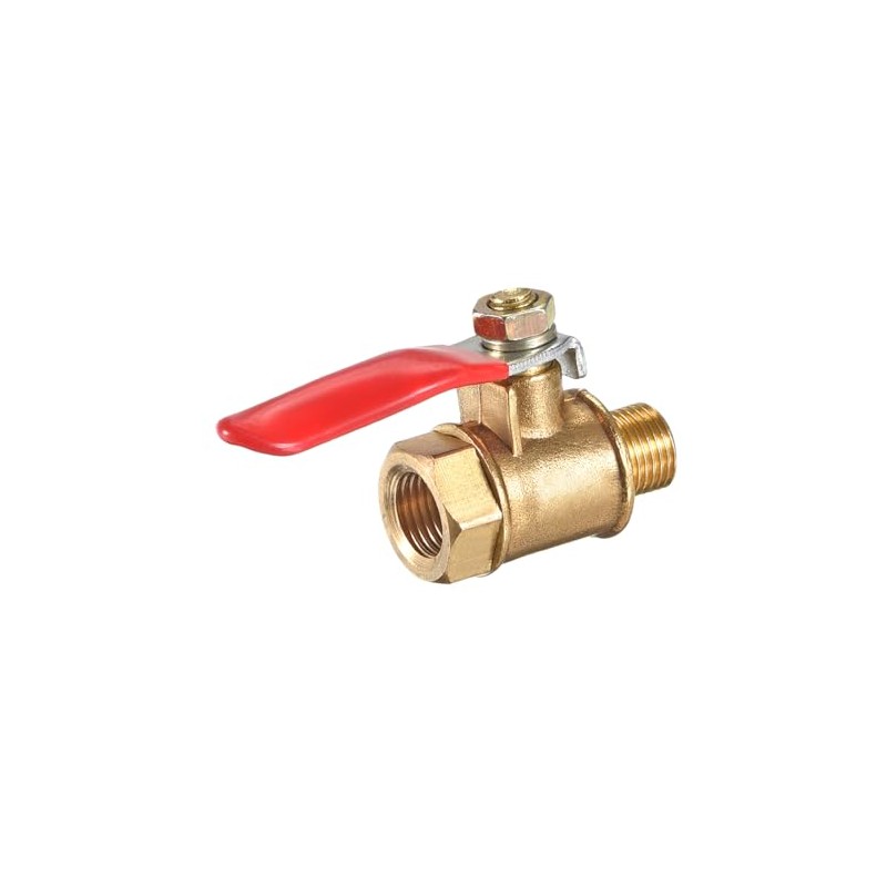 sourcing map Brass Air Ball Valve Shut-Off Switch 1/8 Inch