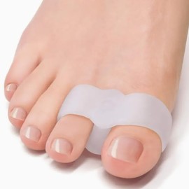 Pack of 2 Bunion Correctors – Toe Separators with 2 Loops, Big Toe Spacer for Bunion Relief & Overlapping Toes (White)