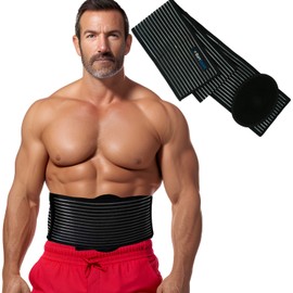 RiptGear Umbilical Hernia Belt for Men and Women - Abdominal Support Binder with Compression Pad - Supports Waist and Tummy after Surgery, Postpartum, and Belly Button Hernia Aid (Small/Medium)