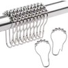 Shower Curtain Roller Rings for Bathroom Curtain Rods – 12-Piece