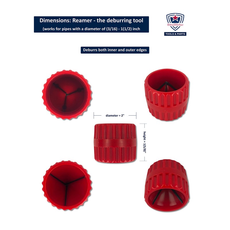 Copper Pipe Cleaner Set [7PC_3-Size] 3 Pipe Cleaning Brushes 3