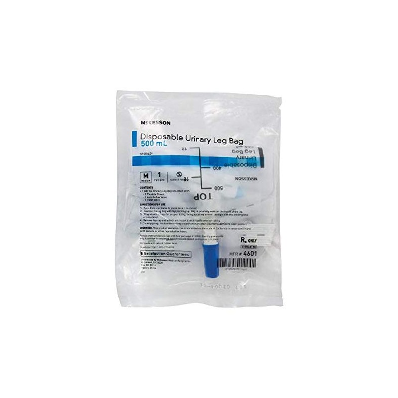 McKesson 4601 Disposable Urinary Leg Bag, 500Ml