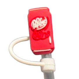 Dr Pepper Drinkware Accessories - Red Can 8mm straw topper.  Fits 20oz tumbler straw. Beverage trendy water