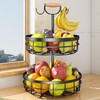 SAYZH 2-Tier Fruit Basket Bowl Vegetable Storage with Dual Banana