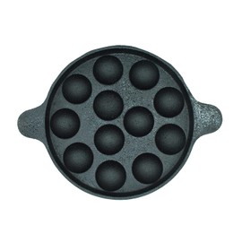 Highkind Cast Iron Paniyaram Appam Pan, Pre Seasoned Premium Cast Iron Tawa for Paniyaram/Appe/Paddu/Ponganalu (12 Cavity)