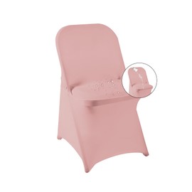 magalo 12 Pack Dusty Pink Spandex Folding Waterproof Chair Cover, Stretch Chair Cover Protector for Wedding, Party, Dining Banquet and Other Special Events