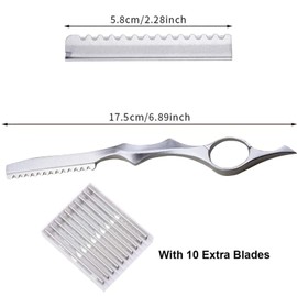 Flat Brush, Stainless Steel, Stainless Steel Nib Cut Barber Razor silver colours