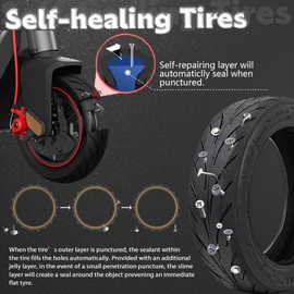 Felixstory 10 Inch Tire, 10x2.5 60/70-6.5 Vacuum Outer Tire for Segway Ninebot Max G30P G30LP Electric Scooter, Rubber Tubeless Tyre, Built-in Self-repair Glue, Durable Kick Scooter Original Tire