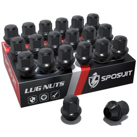 Sposuit M12x1.5 Lug Nuts - Replacement for 2001-2023 Ford Escape, 2003-2018 Focus, 2006-2020 Fusion - OEM Factory Style Closed End Black Lug Nut(20 Pcs)