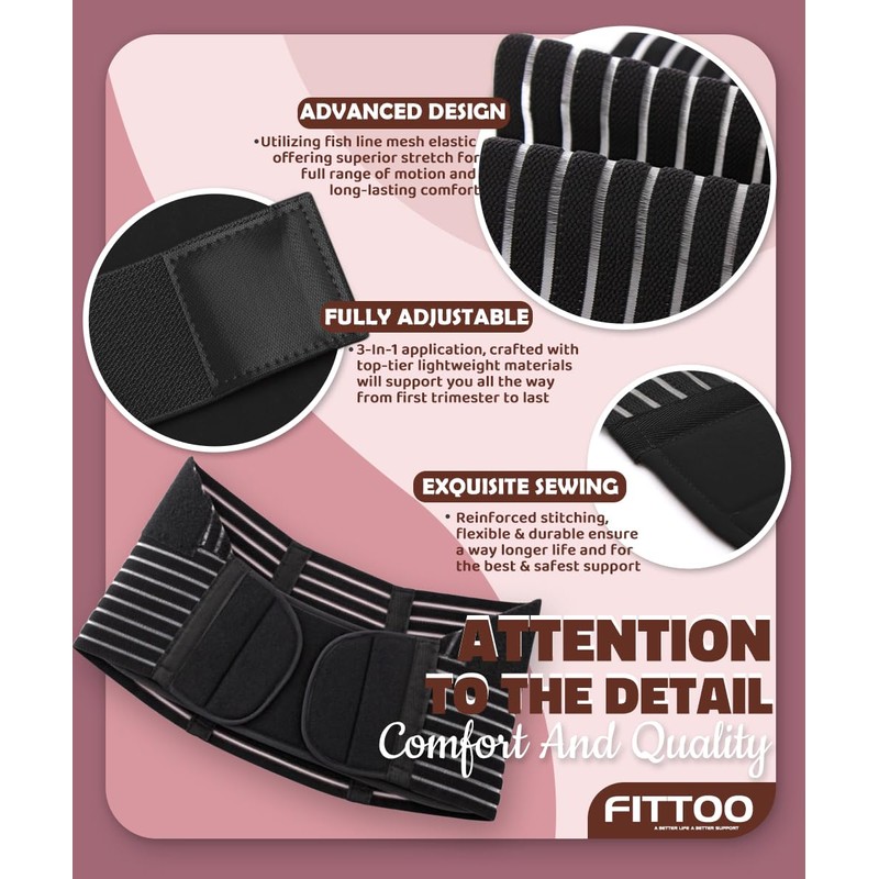 FITTOO Maternity Support Belt Pregnancy Abdomen Belly Back Bump Brace