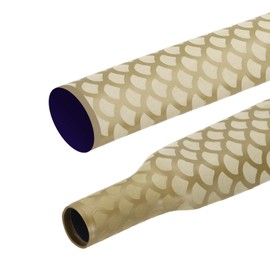sourcing map 3.3ft Heat Shrink Tubing for Fishing Rods, 1.8:1 Fish Scale Pattern Heat Shrink Wrap Handle Rod Grip with Anti-Slip Waterproof Insulation (Dia: 25mm, Gold)