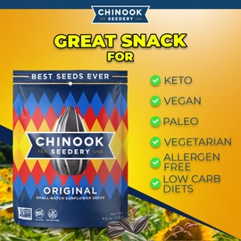 Chinook Seedery Roasted Sunflower Seeds - Jumbo Seeds Keto Snacks - Best For Snack Packs - Gluten Free, Non GMO Snack Food Gifts - 4 Ounce (Pack of 3) - Chinook Faves Variety Pack