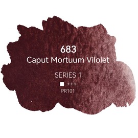 PHOENIX Professional Watercolor Paint - Single Watercolor Half Pan - Caput Mortuum Vilolet 683