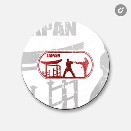 Unbranded Japan Karate Travel Grunge | 4'' X 4'' Round Decorative Magnet