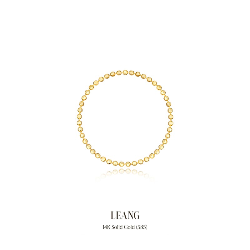14k ball chain ring daily gold thread ring no.6 /