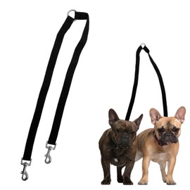 Tabanzhe Double Dog Leads-Pet Trainer Leash No Tangle Dual Lead Coupler Trainer Leash Splitter for Two Dogs Walking Small Medium Large Dogs(Black)
