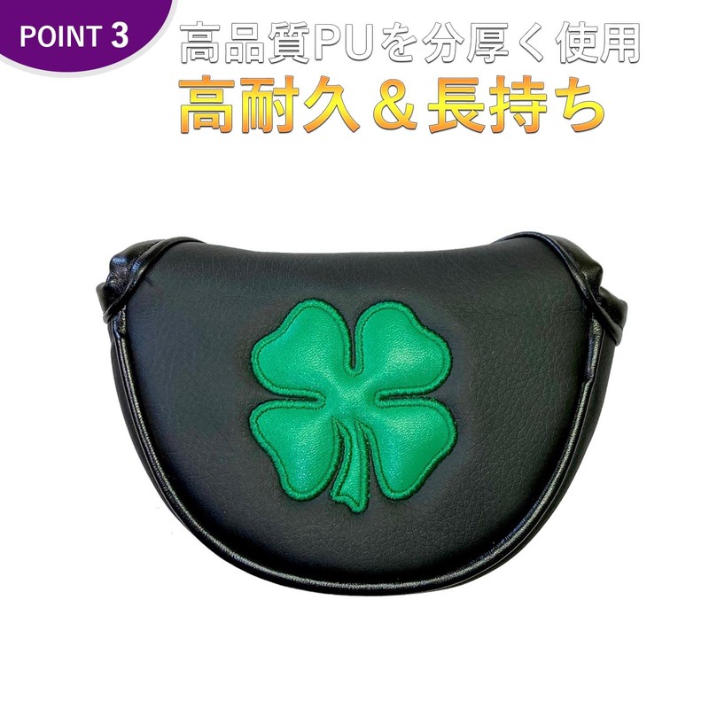 Golf Headcover Putter Cover Odyssey Red Small Mallet Magnetic Clover