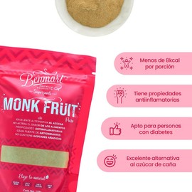 Monk Fruit Puro 100% Benmart 150g - Endulzante Natural sin Cambiar el Sabor. Individual
