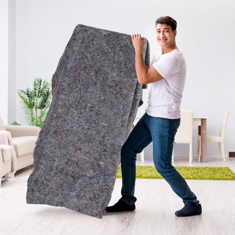 12 Pieces Moving Blankets Bulk 39 x 71 Inch Soft