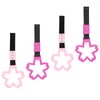 4Pcs Car Handle Strap Sakura Shaped Tsurikawa Interior and Exterior Drift Charm Rear Bumper Warning Ring Decoration for Subway, Train, Bus (Pink、Purple)