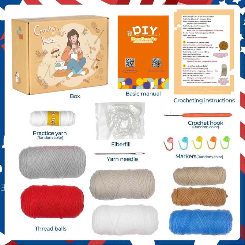 Crochet Kit for Beginners, Gnome Knitting Crochet Kit Step-by-Step Starter
