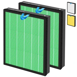 Vital 200S HEPA Toxin Absorber Replacement Filter for LEVOIT Vital 200S/200S-P Air Purifier,3-in-1 H13 True HEPA High-Efficiency Activated Carbon Filter,Vital 200S-RF-TX (LRF-V201-GUS),2 Pack,Green