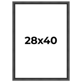 28x40 Frame Black Picture Frame - Complete Modern Photo Frame Includes UV Acrylic Shatter Guard Front, Acid Free Foam Backing Board, Hanging Hardware Wood Wall Frames for Family Photos - no Mat