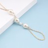 Yienate Pearl Bracelet Gold Large Pearl Links Finger Chain Boho