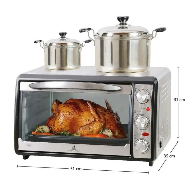Stainless Steel Toaster Oven With Top Hot Plate Extra Large