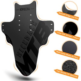 NICEDACK Mudguards Mountain Bike, 2 Pieces Mudguard Fit 20-29 Inch MTB Mudguard Front and Rear Compatible Bicycle Splash Guard (Black-Black)