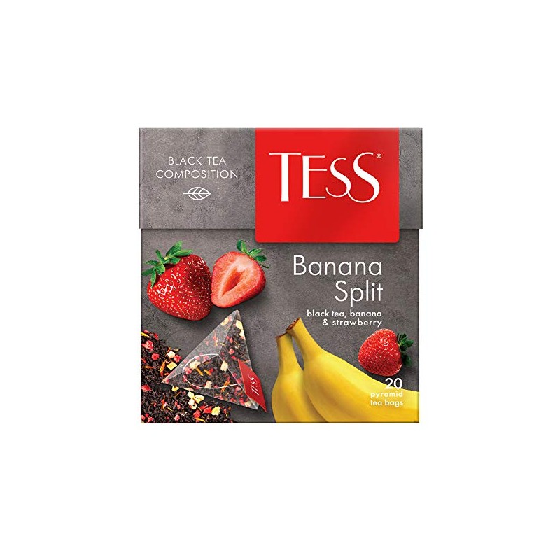 Tess Banana Split Black Tea CompositionBlack Tea, Banana and Strawberry