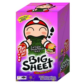Big Crispy Seaweed Snack Sheets by Tao Kae Noi | Japanese Sauce Flavor Thai Seaweed Chip | Healthy Nori Snacks for Kids and Adults | Low Calorie Seaweed Sheets | 12 Individually Wrapped Sheets per Box, 3.2g each