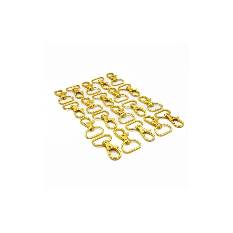 MAKRAMA Gancho Para Llavero Macrame 2cm (20 Pzas) (Dorado)