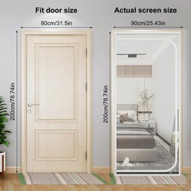 Cat Screen Door Partition Mesh Cat Door Screen with Zipper, Heavy Duty Pets Proof Screen Door Prevent Dogs Cats Running Out from Home (100 x 210cm)