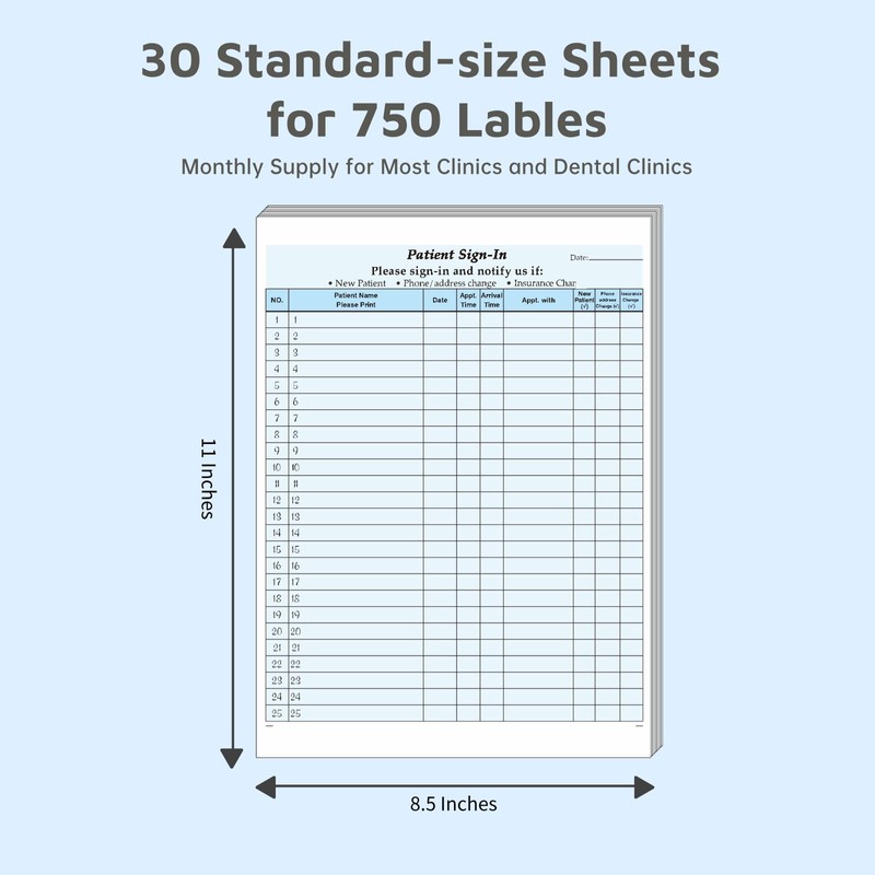 Patient Sign in Sheets, HIPAA Compliant, Carbonless 3-Part Medical Forms