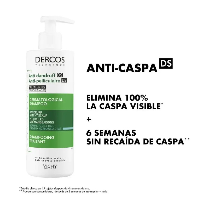 Shampoo Vichy Dercos Anticaspa 390ml X2 Pelo Graso
